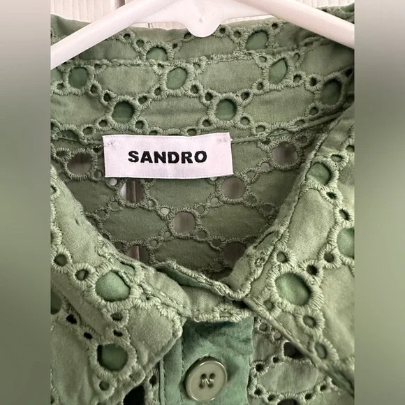 Sandro Broderie anglaise shirt dress Dress size 36 - Picture 6 of 12